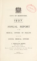 view [Report 1937] / Medical Officer of Health, Hereford City.