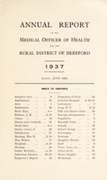 view [Report 1937] / Medical Officer of Health, Hereford R.D.C.