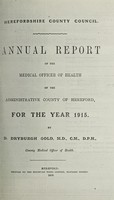 view [Report 1915] / Medical Officer of Health, Herefordshire / County of Hereford County Council.