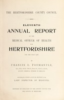 view [Report 1908] / Medical Officer of Health, Hertfordshire County Council.