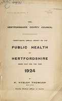 view [Report 1924] / Medical Officer of Health, Hertfordshire County Council.