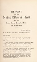 view [Report 1910] / Medical Officer of Health, Hetton U.D.C.