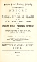 view [Report 1894] / Medical Officer of Health, Hexham R.D.C.