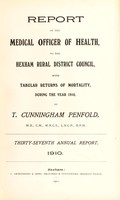 view [Report 1910] / Medical Officer of Health, Hexham R.D.C.