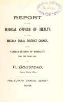 view [Report 1918] / Medical Officer of Health, Hexham R.D.C.