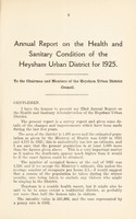 view [Report 1925] / Medical Officer of Health, Heysham U.D.C.