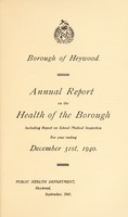 view [Report 1940] / Medical Officer of Health, Heywood Borough.