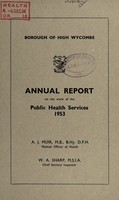 view [Report 1953] / Medical Officer of Health, High Wycombe Borough.