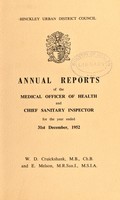 view [Report 1952] / Medical Officer of Health, Hinckley U.D.C.