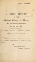 view [Report 1925] / Medical Officer of Health, Hinderwell U.D.C.