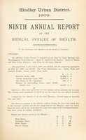 view [Report 1909] / Medical Officer of Health, Hindley Local Board / U.D.C.