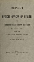 view [Report 1911] / Medical Officer of Health, Hipperholme U.D.C.