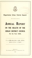 view [Report 1925] / Medical Officer of Health, Hipperholme U.D.C.