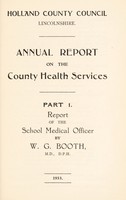 view [Report 1933] / School Medical Officer of Health, Holland County Council (Lincolnshire).