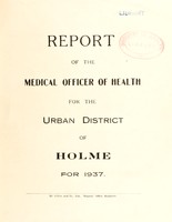 view [Report 1937] / Medical Officer of Health, Holme U.D.C.