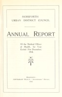 view [Report 1918] / Medical Officer of Health, Horsforth U.D.C.