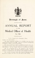 view [Report 1920] / Medical Officer of Health, Hove U.D.C. / Borough.