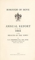 view [Report 1934] / Medical Officer of Health, Hove U.D.C. / Borough.