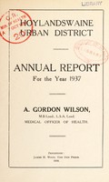 view [Report 1937] / Medical Officer of Health, Hoylandswaine U.D.C.