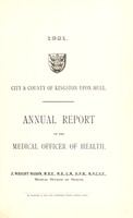 view [Report 1921] / Medical Officer of Health, Kingston-upon-Hull County Borough.