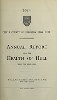 view [Report 1934] / Medical Officer of Health, Kingston-upon-Hull County Borough.