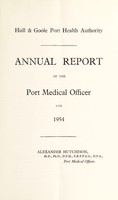 view [Report 1954] / Medical Officer of Health, Hull & Goole Port Health Authority.