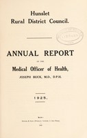 view [Report 1925] / Medical Officer of Health, Hunslet R.D.C.