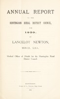 view [Report 1920] / Medical Officer of Health, Huntingdon R.D.C.