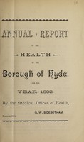 view [Report 1893] / Medical Officer of Health, Hyde Borough.