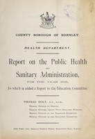 view [Report 1908 / Medical Officer of Health, Burnley County Borough.