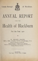 view [Report 1920] / Medical Officer of Health, Blackburn County Borough.