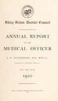 view [Report 1920] / Medical Officer of Health, Ilkley U.D.C.