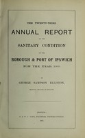 view [Report 1900] / Medical Officer of Health, Ipswich Borough & Port.