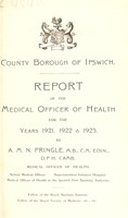 view [Report 1921-1923] / Medical Officer of Health, Ipswich County Borough.