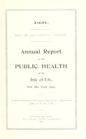 view [Report 1921] / Medical Officer of Health, Isle of Ely County Council.