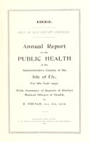 view [Report 1932] / Medical Officer of Health, Isle of Ely County Council.