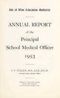 view [Report 1953] / School Medical Officer of Health, Isle of Man.