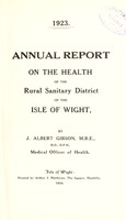 view [Report 1923] / Medical Officer of Health, Isle of Wight R.D.C.