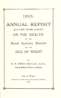 view [Report 1925] / Medical Officer of Health, Isle of Wight R.D.C.