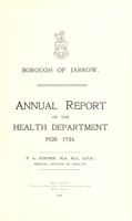 view [Report 1934] / Medical Officer of Health, Jarrow Borough.