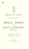 view [Report 1935] / Medical Officer of Health, Jarrow Borough.