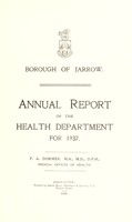 view [Report 1937] / Medical Officer of Health, Jarrow Borough.