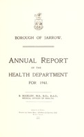 view [Report 1941] / Medical Officer of Health, Jarrow Borough.