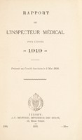 view [Report 1919] / Medical Officer of Health, Jersey.