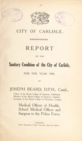 view [Report 1909] / Medical Officer of Health, Carlisle City.