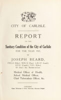 view [Report 1921] / Medical Officer of Health, Carlisle City.