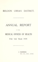 view [Report 1939] / Medical Officer of Health, Boldon U.D.C.