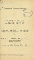 view [Report 1929] / School Medical Officer of Health, Gloucestershire County Council.
