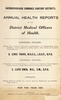 view [Report 1925] / Medical Officer of Health, Caernarvonshire County Council, Combined Districts.