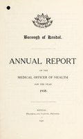 view [Report 1935] / Medical Officer of Health, Kendal Borough.